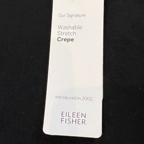 Eileen Fisher Black Crepe Round Neck Stretch Dress Size Large NWT - Picture 10 of 13